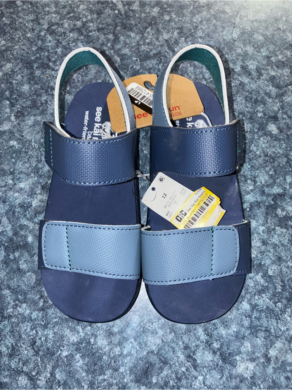 See Kai Run Navy and Light Blue Toddler Hook-and-Loop Sandals